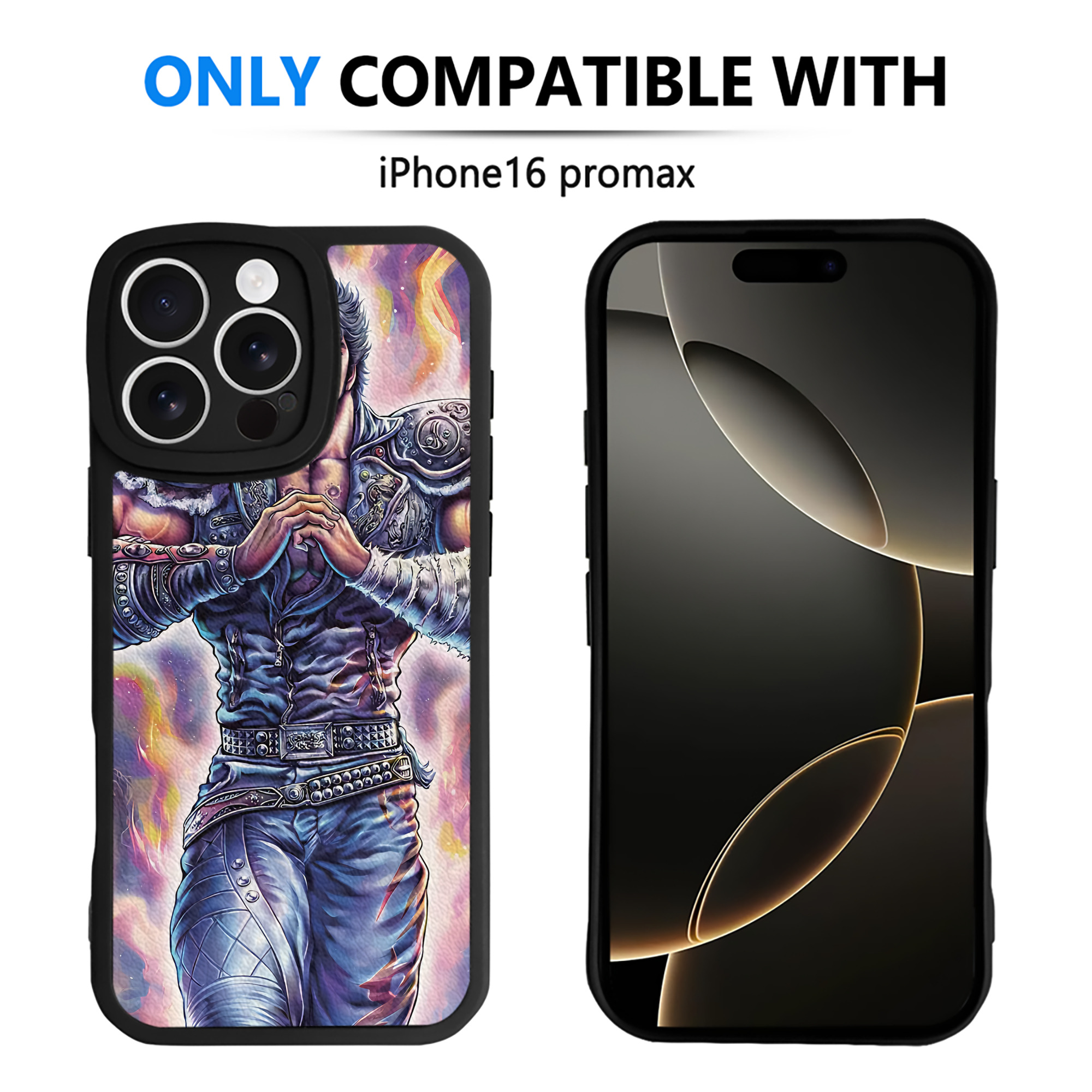 （画像用） 北斗の拳 Fist of the North Star 【iPhone 16シリーズ対応】シリコンスマホケース（レザー調） 材質：シリコン
